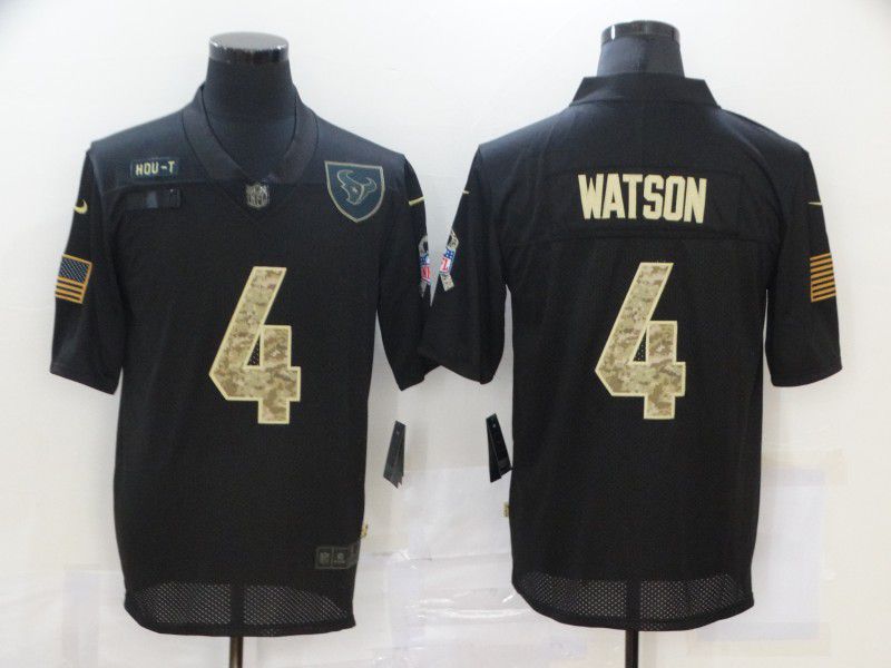 Men Houston Texans 4 Watson Black camo Lettering 2020 Nike NFL Jersey